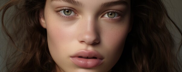 Fototapeta premium Close-up shot of pretty young model, skincare campaign concept.