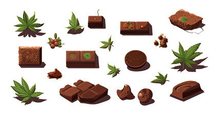 Cannabis Chocolate and cookies, sweet marijuana