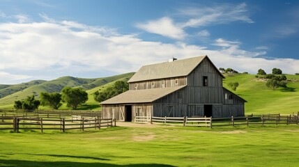 Fototapeta na wymiar paddock horse barn