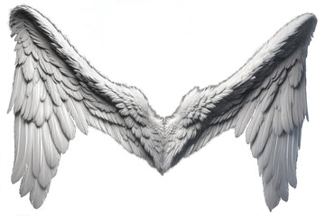 photorealistic angel wings on a transparent background