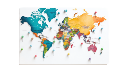 The world map, marked, travel concept