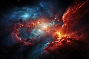 Foto op Canvas Galactic collision cosmic spectacle!, generative IA © JONATAS