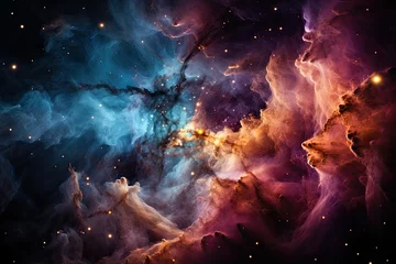 Papier Peint photo Univers Sparkling nebula with newborn stars., generative IA