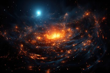 Black hole supermassive distorting the stellar light., generative IA - obrazy, fototapety, plakaty