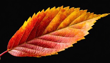 red and yellow autumn tree leaves in ther cut out