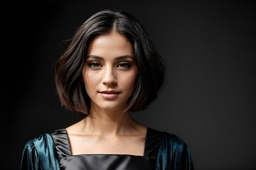 Fototapeta premium Beautiful brunette model, studio shot, fashion