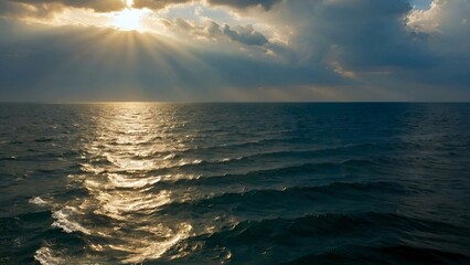 Sunlight reflecting in the sea water