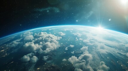 Cinematic shot of planet Earth illustration Generative AI