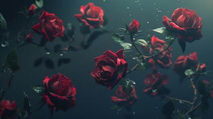 Bouquet of Roses Illustration Generative AI