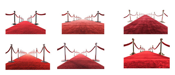 Red carpet isolated on transparent background