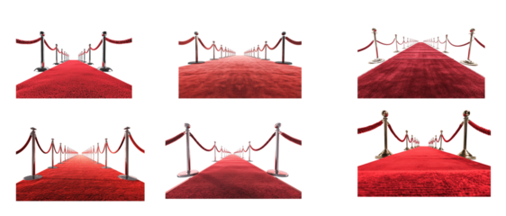 Red carpet isolated on transparent background