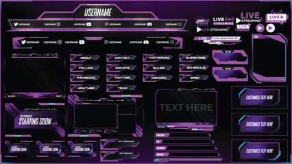 latest Twitch stream overlay package including face cam overlay, offline, starting soon, twitch panels © Stream lab