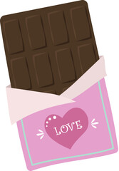 Vector Chocolate Bar with Open Wrapping Paper
