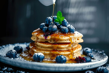 Indulgent Vegan Blueberry Pancakes with a Berry Boost