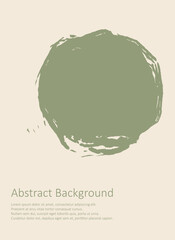Khaki and white abstract background with ink brush design elements.