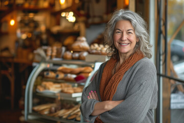 Captivating Portrait of a Bakery Owner in Her Element