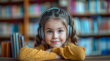 Smiling Young Student with Headphones