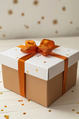 Gift box with bow.