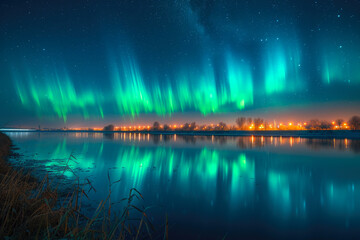 Twilight's Canvas: Aurora Borealis Painting the Sky