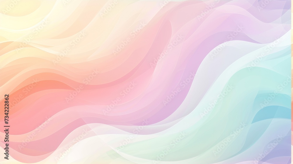Poster a pastel colored background with a square frame in the middle of the image and a pastel colored back