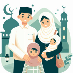 moslim parent and children