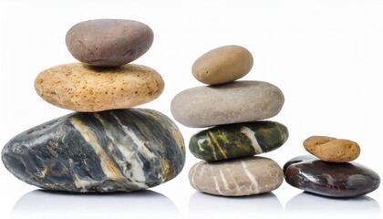 Fototapeta na wymiar set of stones isolated on white background