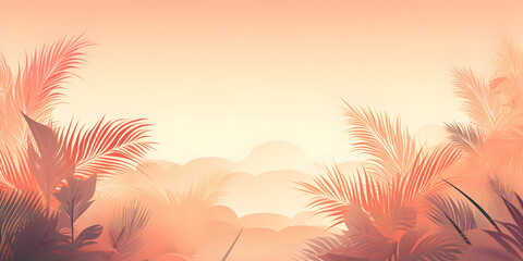 Fototapeta na wymiar Soft pastel beige abstract tropical theme background