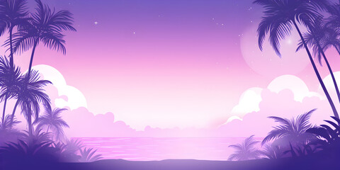Fototapeta na wymiar Gradient purple abstract tropical theme background