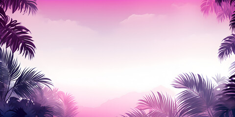 Fototapeta na wymiar Gradient purple abstract tropical theme background