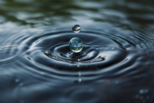 World water day. Globe Concept design for planet earth made of water illustration