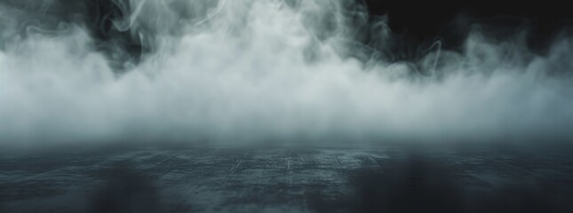 Smoke black ground fog cloud floor mist background steam dust dark white horror overlay. Ground smoke haze night black water atmosphere 3d magic spooky smog texture isolated transparent effect circle - obrazy, fototapety, plakaty