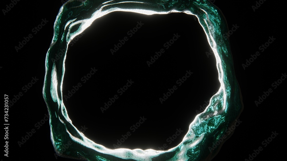 Aufkleber abstract 3d liquid futuristic flow sphere bubble oil blob fluid metallic shape wallpaper. 4k compute