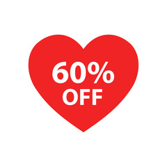 Red heart 60% off discount