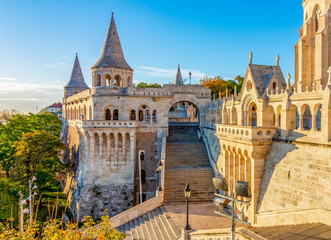 Fisherman Bastion at sunrise in Budapest, Hungary