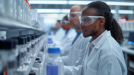 Interracial Team of Medical Research Scientists Working on Generation Experimental Drug