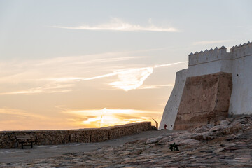 Fototapeta na wymiar The Kasbah of Agadir Oufla on sunset in Agadir town, Morocco