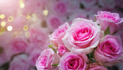 Beautiful pink roses background.