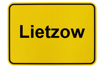 Illustration eines Ortsschildes der Gemeinde Lietzow in Mecklenburg-Vorpommern