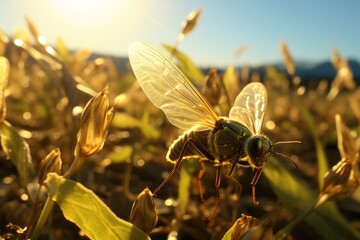 Hunger insects devastate cultivations in imbalance under the sun., generative IA