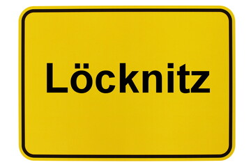 Illustration eines Ortsschildes der Gemeinde Löcknitz in Mecklenburg-Vorpommern