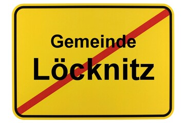 Illustration eines Ortsschildes der Gemeinde Löcknitz in Mecklenburg-Vorpommern