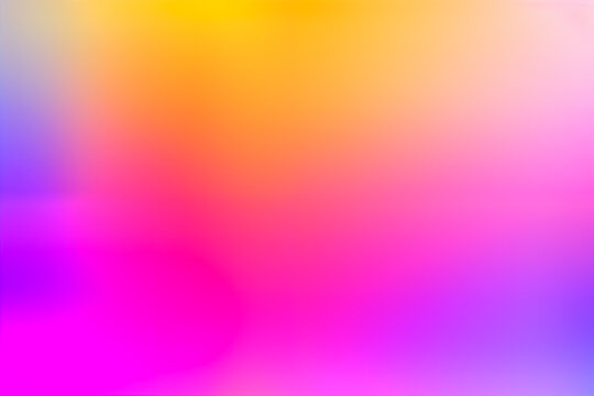 Soft gradient background with smooth blurred neon pink, purple , orange, yellow colors. Vivid colourful spring, summer backdrop for copy space text for web, mobile and social by Vita.