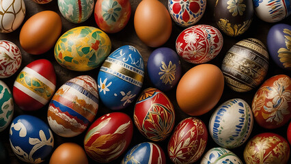 Fototapeta na wymiar Easter painted eggs. Minimalism. Concept.