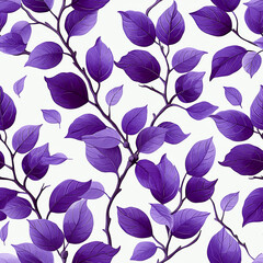 Purple leaves texture pattern. Floral background.Seamless pattern can be used for wallpaper, pattern background, surface textures