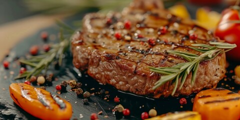 baked steak with vegetables Generative AI
