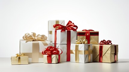 season holiday gifts white background In