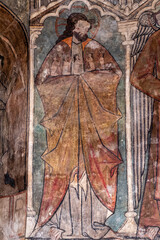 Abraham ascending the souls, Gothic paintings, Church of San Martín de Tours, Gazeo, Álava, Spain, Europe