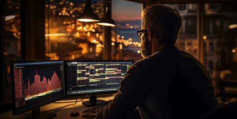 a man looking at a computer screen