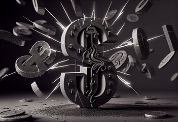Magnet attracting dollar signs. Generative AI
