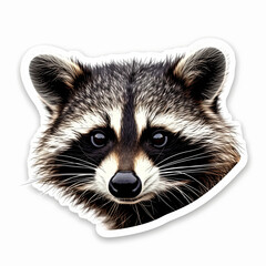 Obraz premium Adorable sticker of a raccoon, perfect for adding personality to laptops, water bottles, and scrapbooks. Ideal for animal lovers, Halloween decorations, and those who enjoy cute and quirky designs.